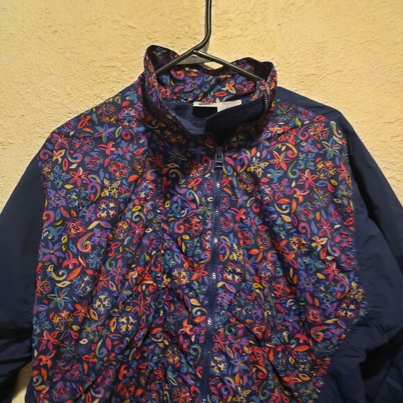 Vintage Women’s Nike Floral AOP Windbreaker 90s  Full Zip RARE Over-sized 6/8 - Picture 2 of 9